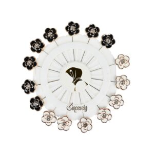 Black and White Flowery Hijab & Scarf Pins