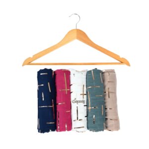 Elegant Gold Lines Cotton Scarves