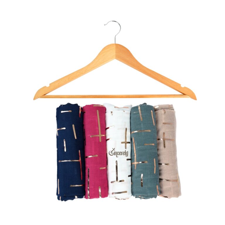 Elegant Gold Lines Cotton Scarves