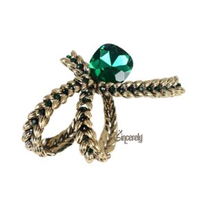 Emerald Green Crystal Brooch