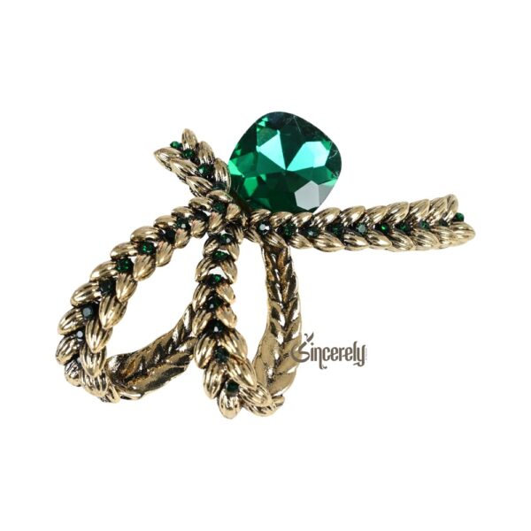 Emerald Green Crystal Brooch