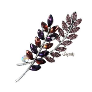 Exquisite Crystal Leaf Pin Brooch