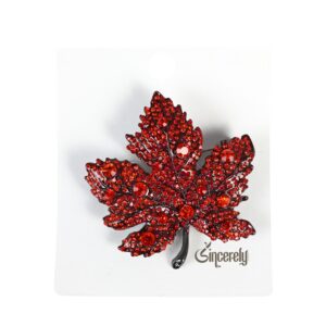 Shiny Red Maple Leaf Brooch_